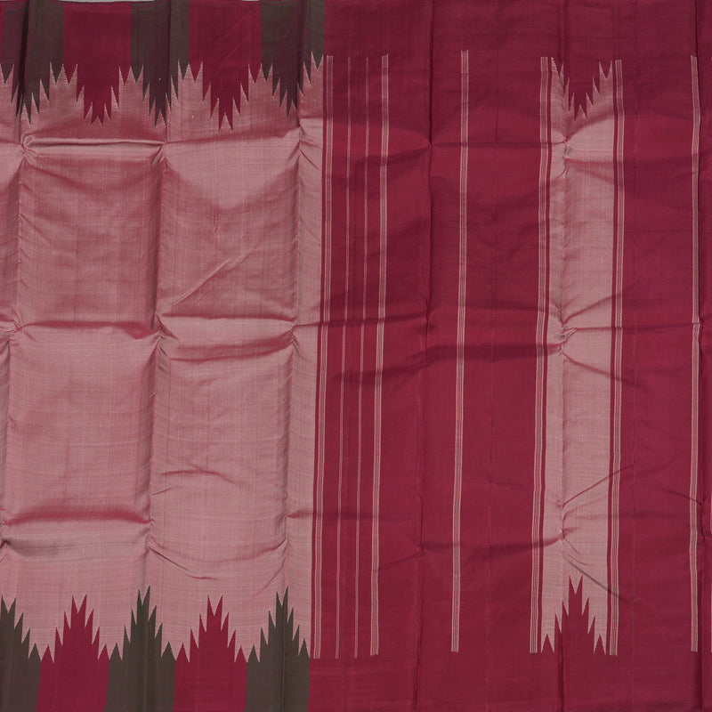 Hayagrivas Onion Pink Handloom Kanjivaram Silk Saree with Maroon And Green Border BBD1226K5-1