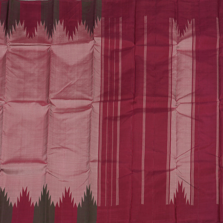 Hayagrivas Onion Pink Handloom Kanjivaram Silk Saree with Maroon And Green Border BBD1226K5-1