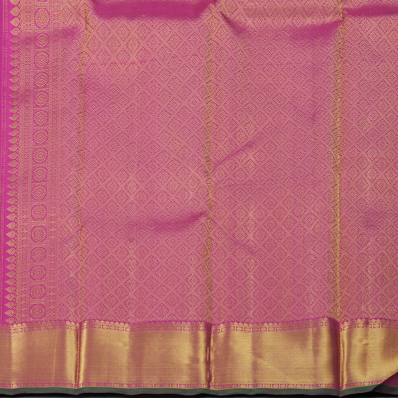 Hayagrivas Purple Handloom Kanjivaram Silk Saree with Pink Border BBD1227K1-1