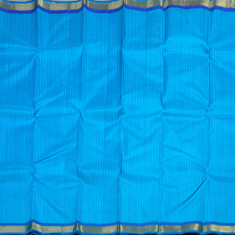 Hayagrivas Sky Blue Handloom Kanjivaram Silk Saree with Blue Border BBD1229K1-1