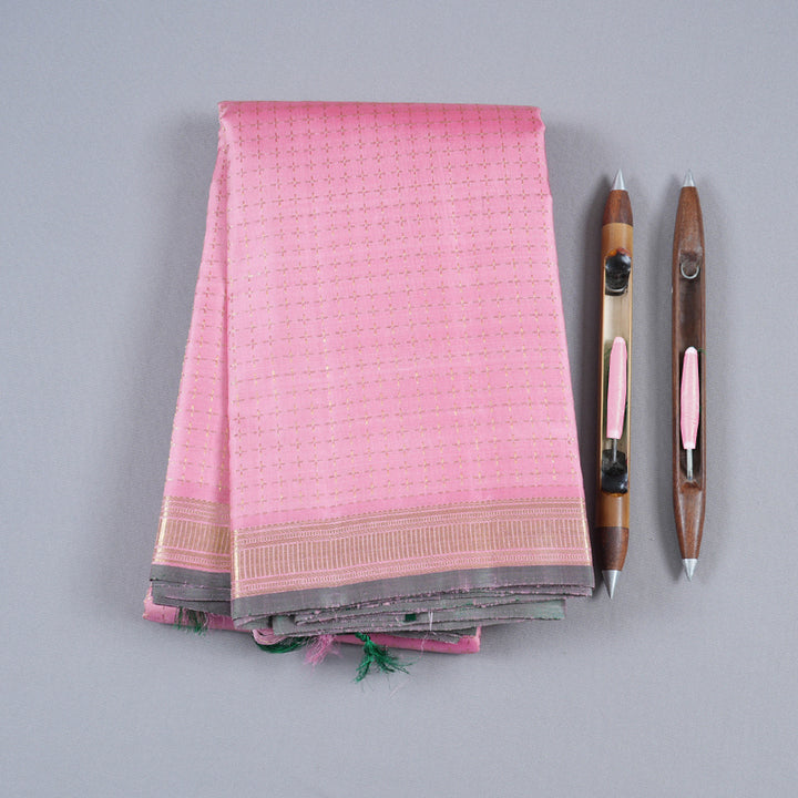 Hayagrivas Rose Pink Handloom Kanjivaram Silk Saree BBD1229K2-1