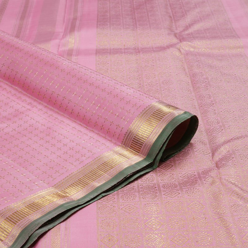 Hayagrivas Rose Pink Handloom Kanjivaram Silk Saree BBD1229K2-1