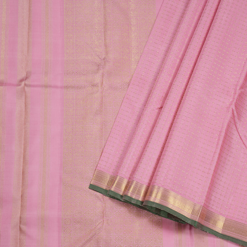 Hayagrivas Rose Pink Handloom Kanjivaram Silk Saree BBD1229K2-1