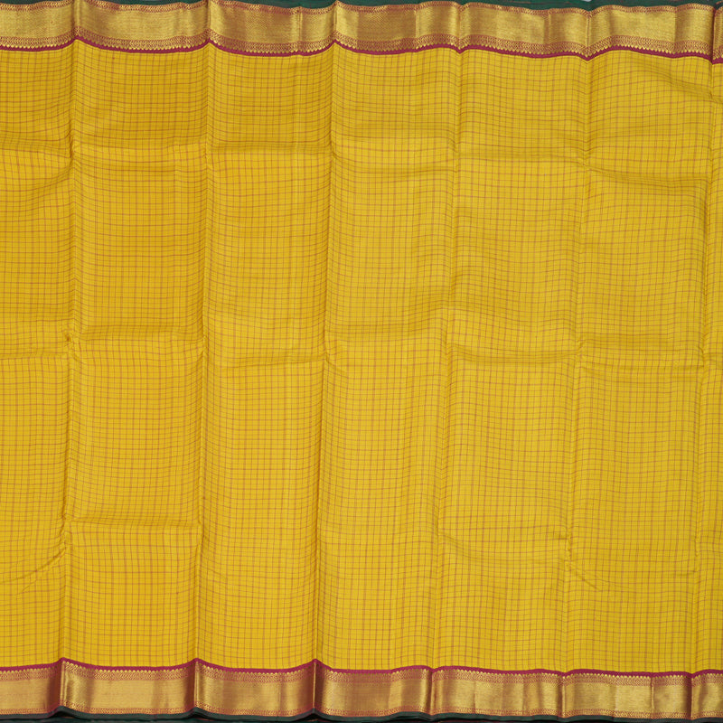 Hayagrivas Mustard Yellow Handloom Kanjivaram Silk Saree with Maroon Border BBD1232K4-1