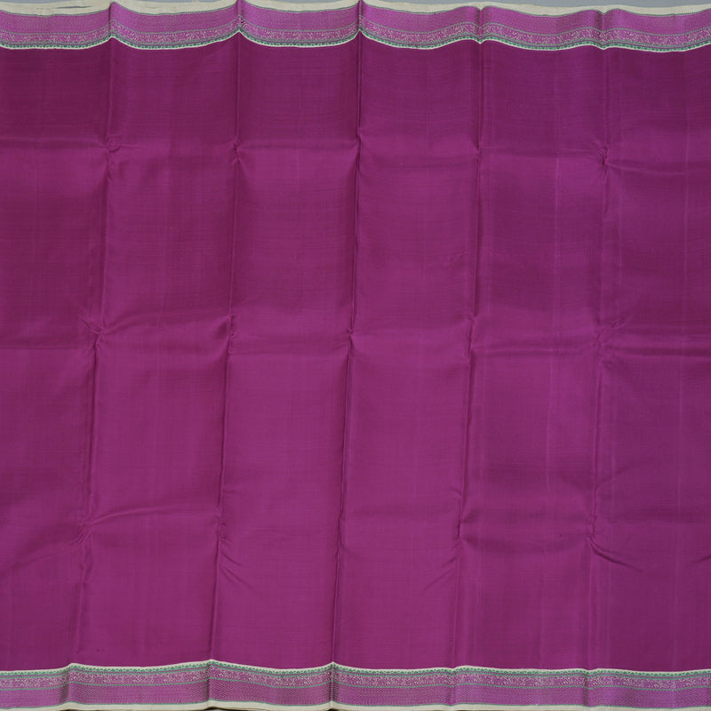 Hayagrivas Purple Handloom Kanjivaram Silk Saree with Beige Border BBD1232K5-1