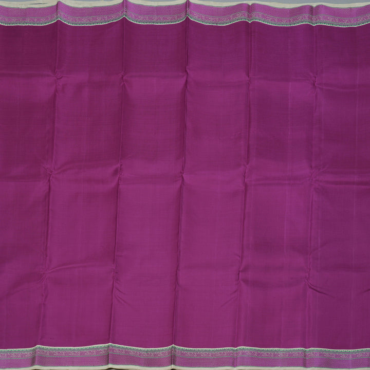 Hayagrivas Purple Handloom Kanjivaram Silk Saree with Beige Border BBD1232K5-1