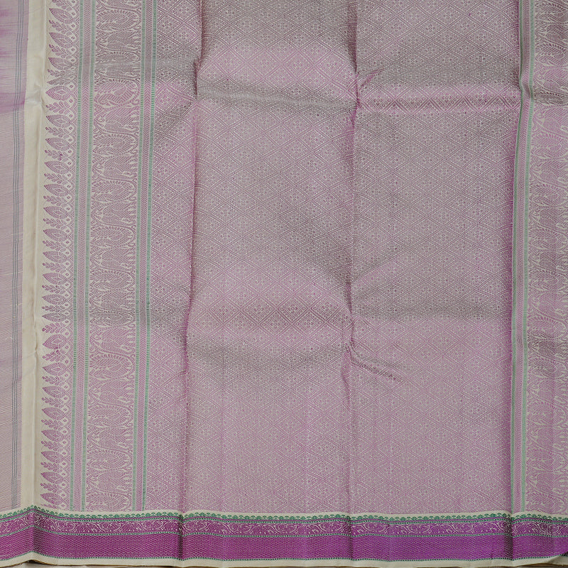 Hayagrivas Purple Handloom Kanjivaram Silk Saree with Beige Border BBD1232K5-1