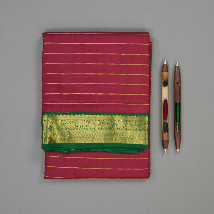 Hayagrivas Handloom Maroon Ten Yards Silk Madisar BBD1232K7-1