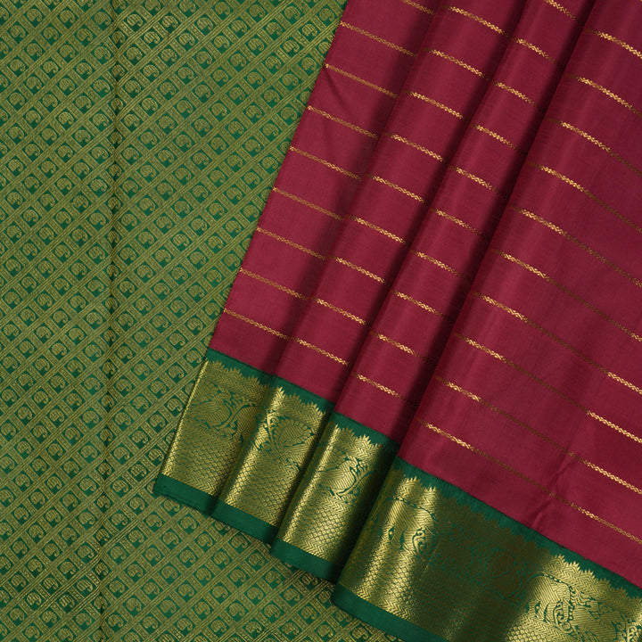 Hayagrivas Handloom Maroon Ten Yards Silk Madisar BBD1232K7-1