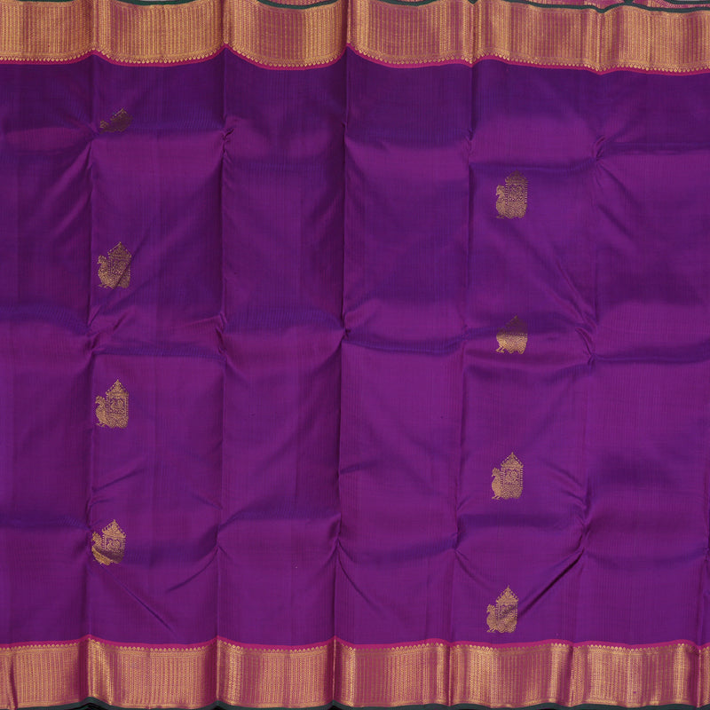 Hayagrivas Purple Handloom Kanjivaram Silk Saree with Pink Border BBD1235K6-1