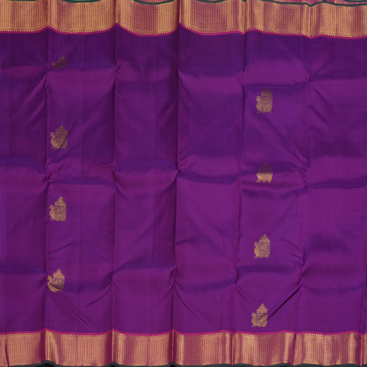 Hayagrivas Purple Handloom Kanjivaram Silk Saree with Pink Border BBD1235K6-1