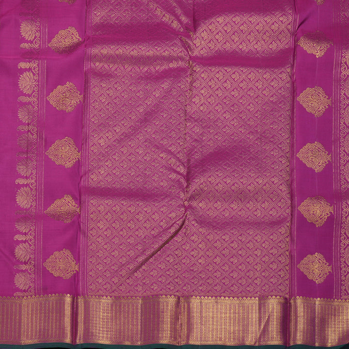 Hayagrivas Purple Handloom Kanjivaram Silk Saree with Pink Border BBD1235K6-1