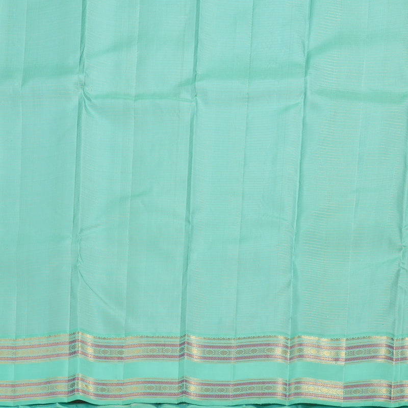 Hayagrivas Dark Purple Handloom Kanjivaram Silk Saree with Sea Green Border BBD1236K2-1