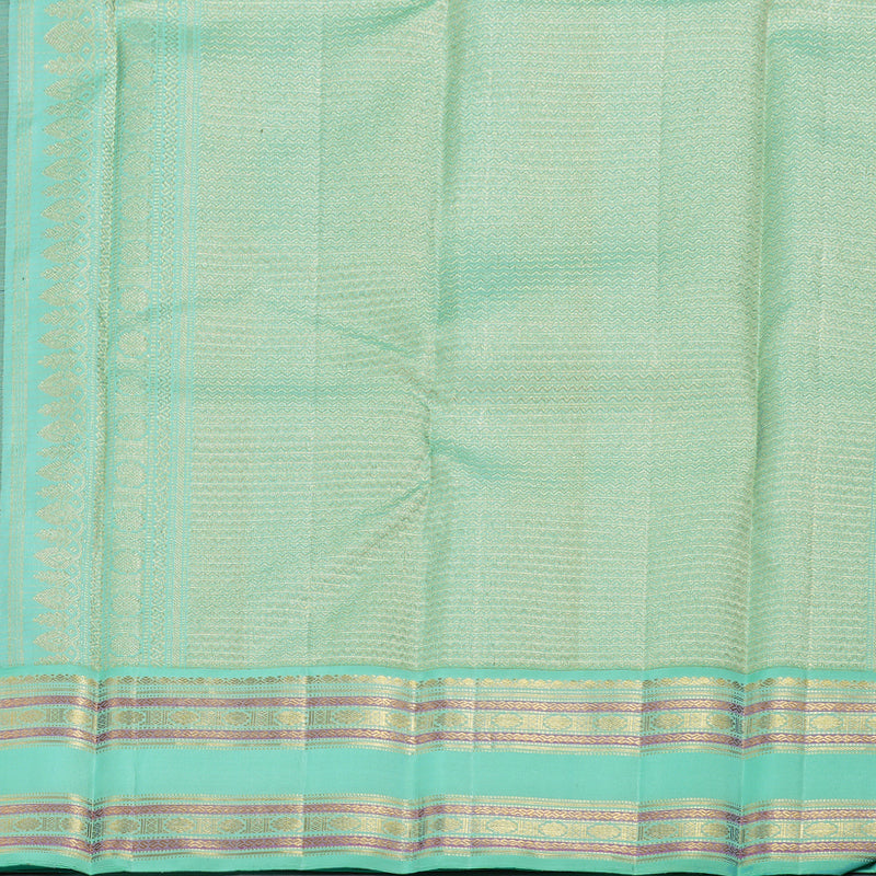 Hayagrivas Dark Purple Handloom Kanjivaram Silk Saree with Sea Green Border BBD1236K2-1