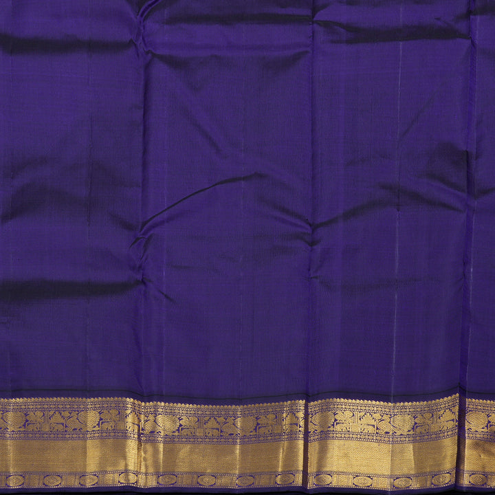 Hayagrivas Sandal Beige Handloom Kanjivaram Silk Saree with Dark Blue Border BBD1238K22-1