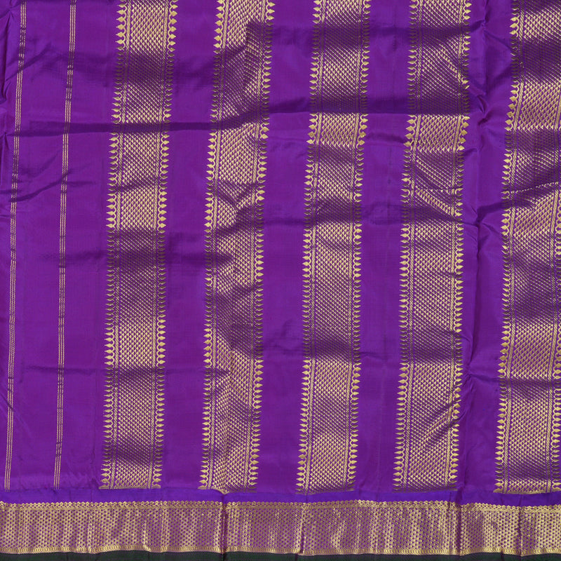 Hayagrivas Purple Handloom Kanjivaram Ten Yard Silk Saree  BBD1239K1-3