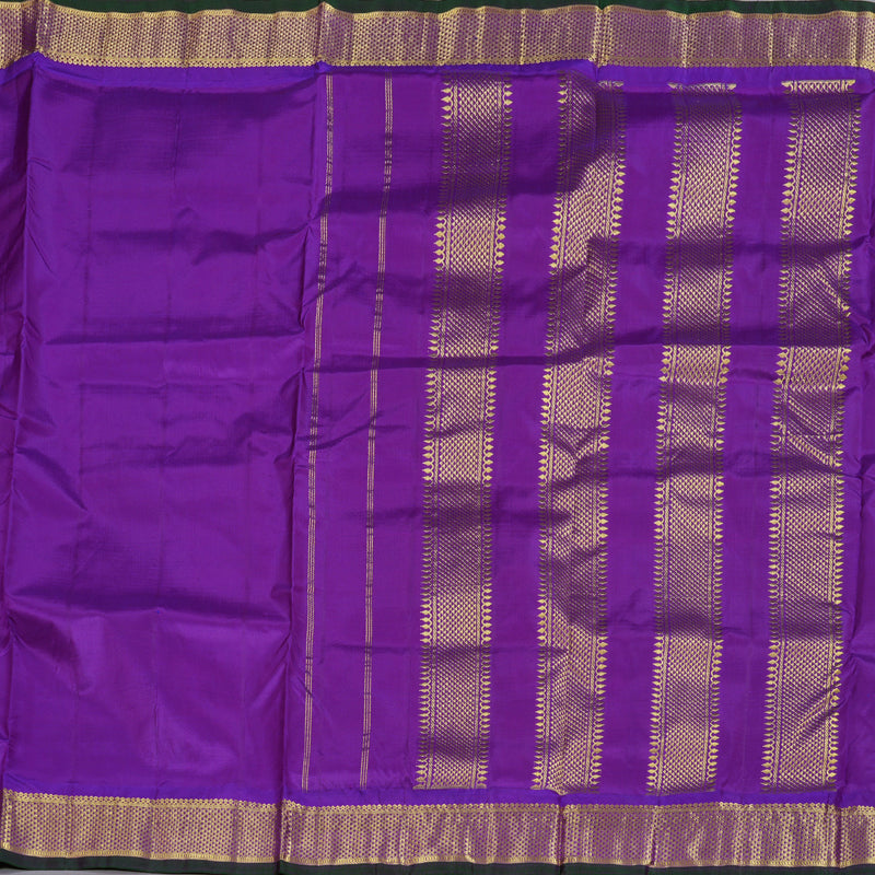 Hayagrivas Purple Handloom Kanjivaram Ten Yard Silk Saree  BBD1239K1-3