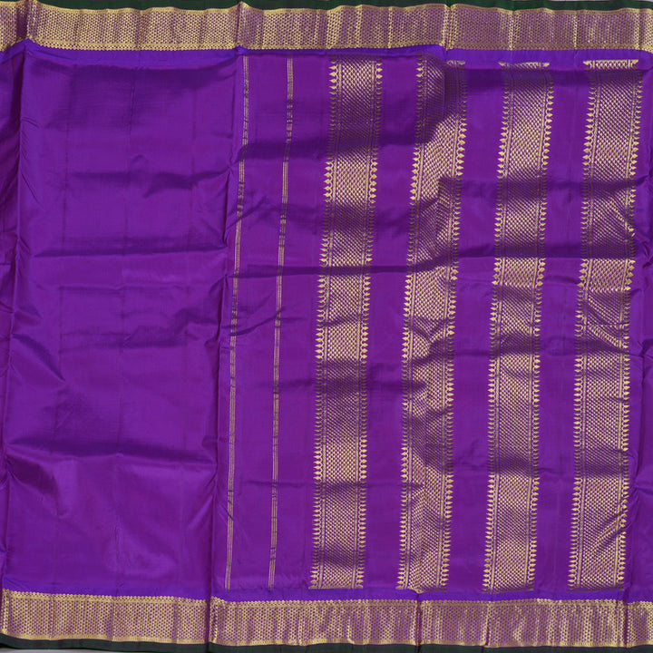 Hayagrivas Purple Handloom Kanjivaram Ten Yard Silk Saree  BBD1239K1-3