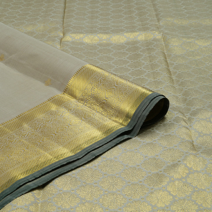 Hayagrivas Beige Handloom Kanjivaram Silk Saree BBD1241K1-1