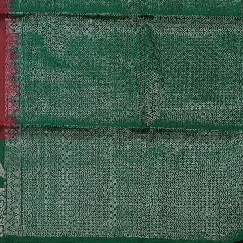 Hayagrivas Handloom Pure Soft Silk Saree in Deep Maroon with Bottle Green BBD1243K3-1