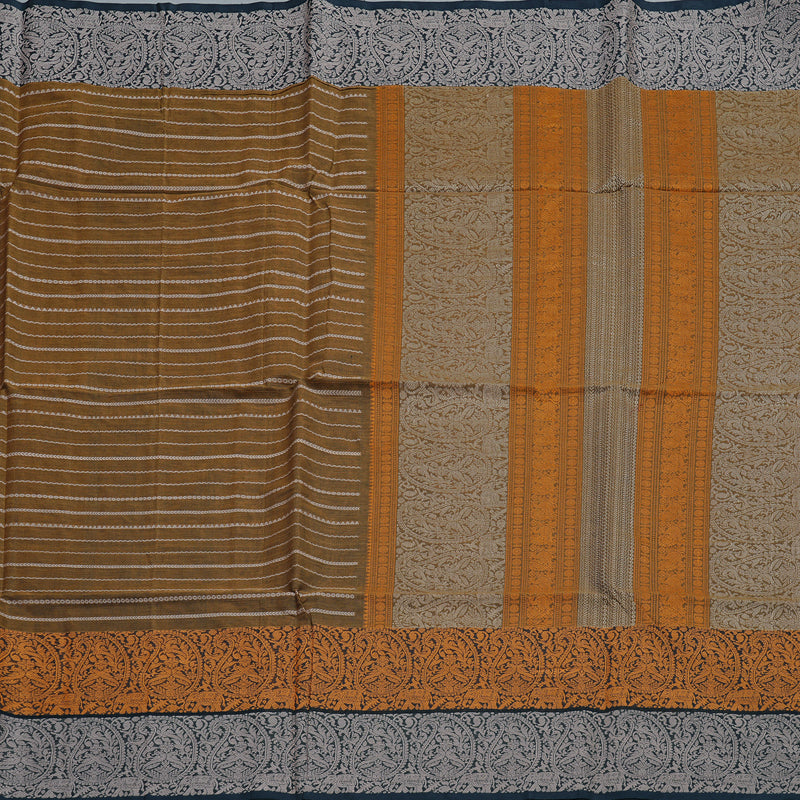 Hayagrivas Handloom Pure Cotton Saree in Soothing Honey Mustard BBD1245K3-2
