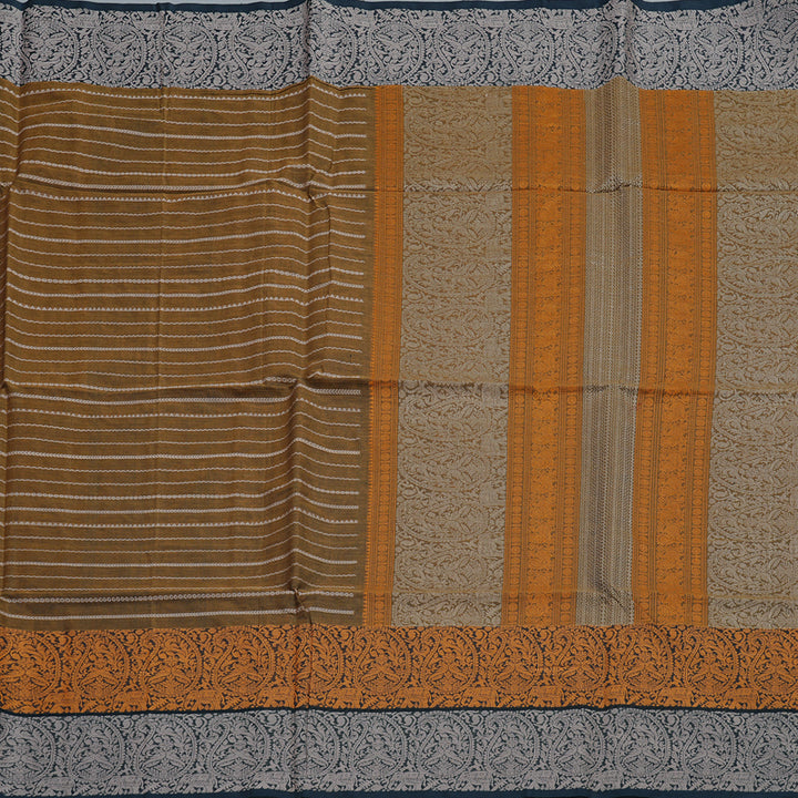 Hayagrivas Handloom Pure Cotton Saree in Soothing Honey Mustard BBD1245K3-2