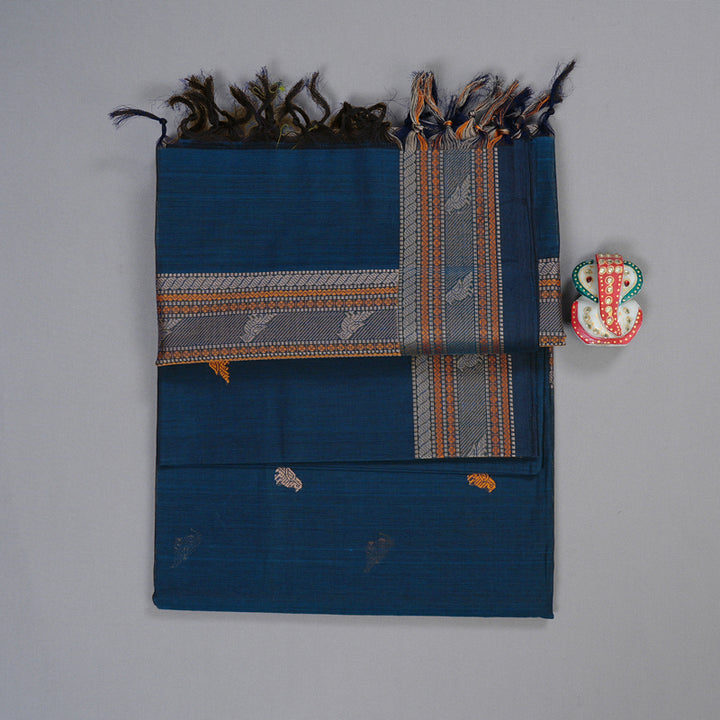 Hayagrivas Handloom Pure Cotton Saree in Regal Dark Blue BBD1247K3-3