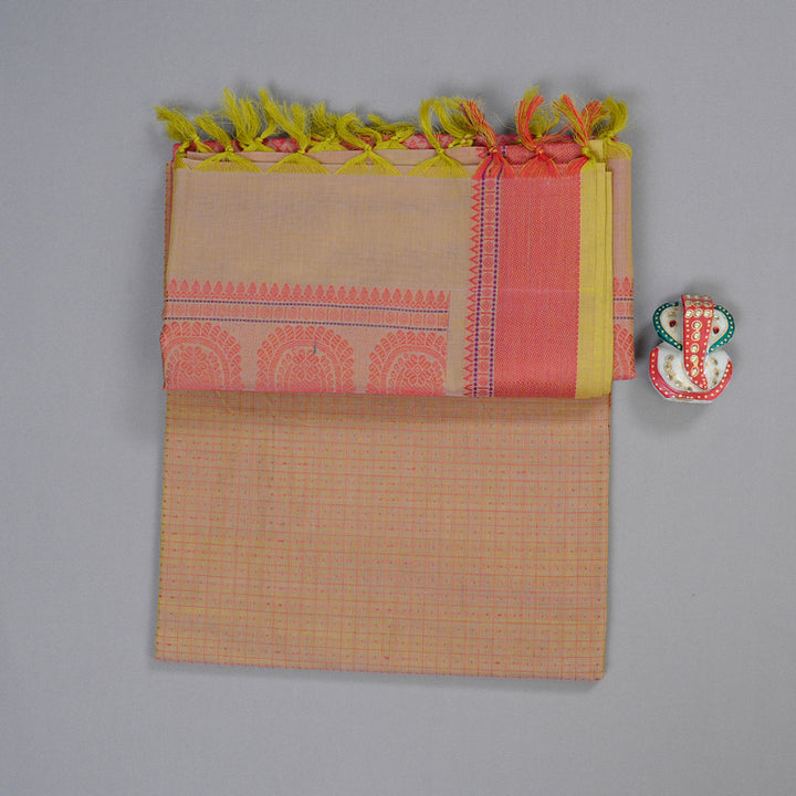 Hayagrivas Handloom Pure Cotton Saree in Ethereal Sandal BBD1247K6-2