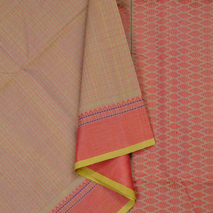Hayagrivas Handloom Pure Cotton Saree in Ethereal Sandal BBD1247K6-2