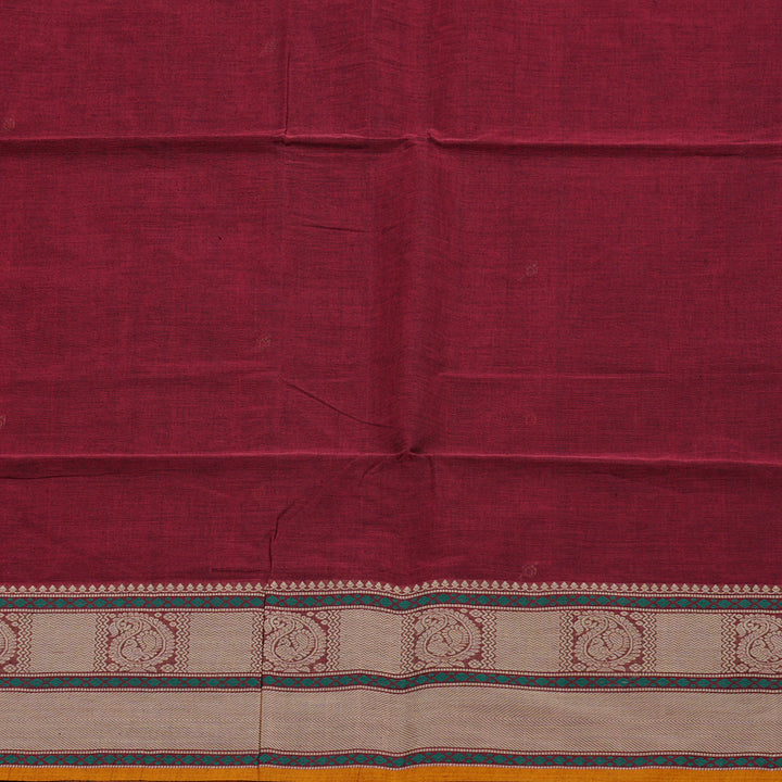 Hayagrivas Handloom Pure Cotton Saree in Luxurious Wine Maroon BBD1247K8-1