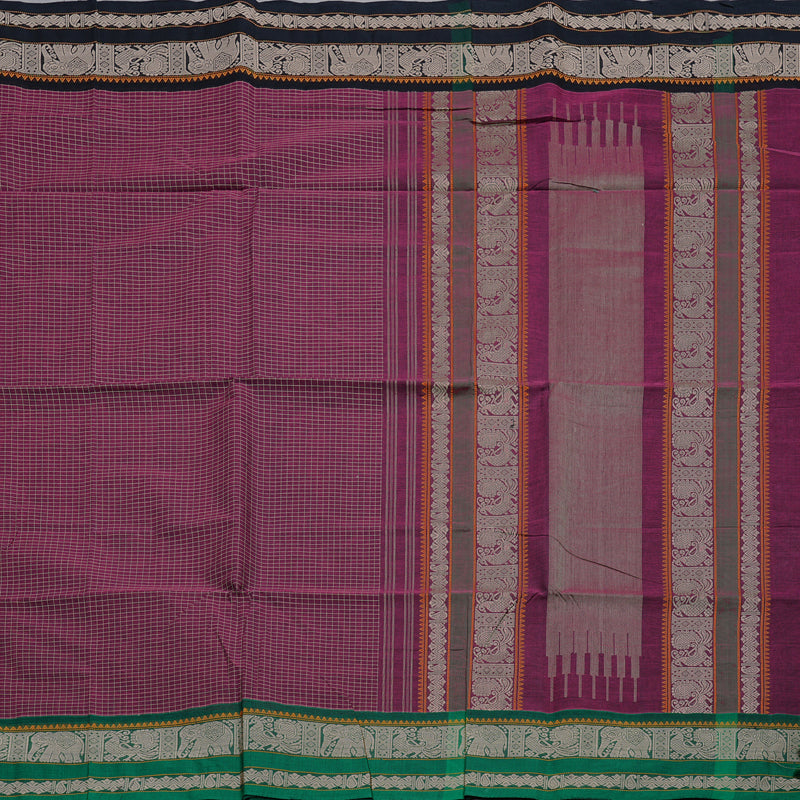 Hayagrivas Handloom Pure Cotton Saree in Opulent Wine Purple BBD1248K11-3