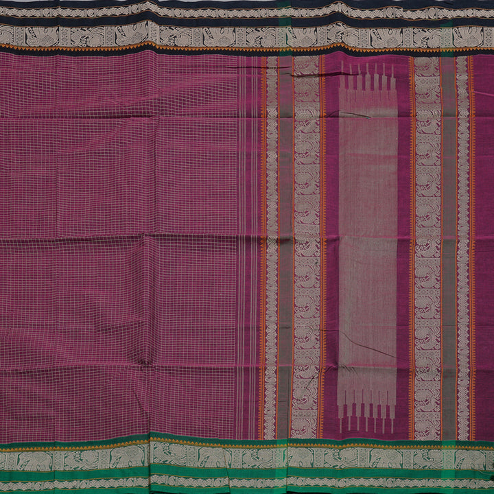 Hayagrivas Handloom Pure Cotton Saree in Opulent Wine Purple BBD1248K11-3