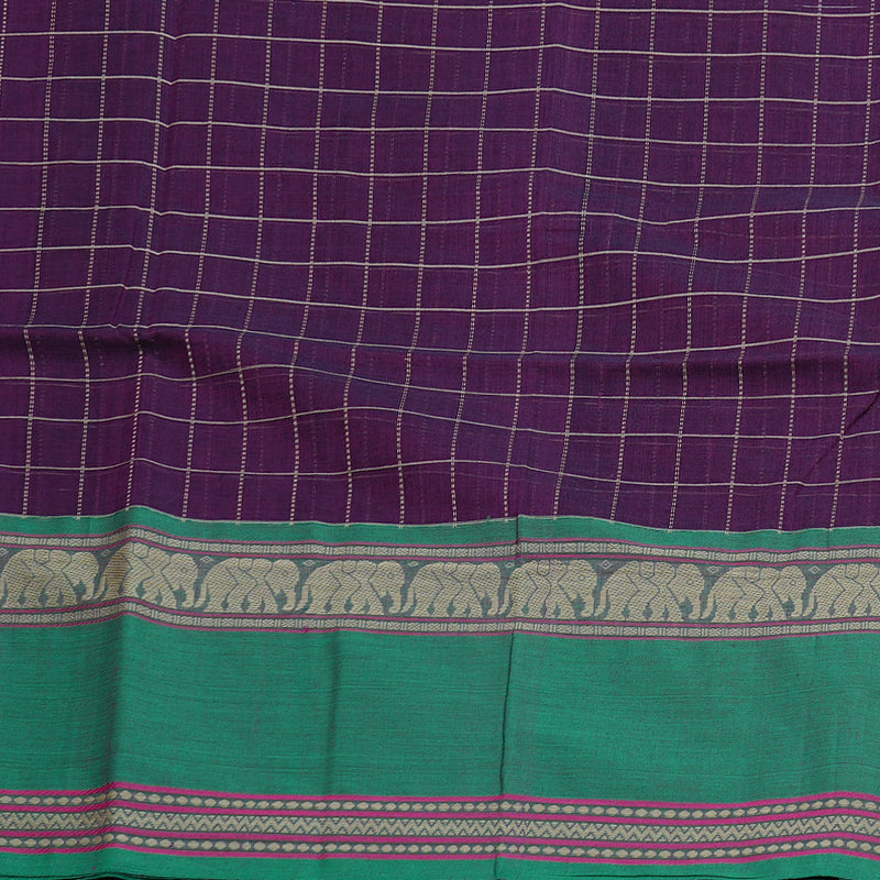 Hayagrivas Handloom Pure Cotton Saree in Majestic Dark Purple BBD1248K7-3