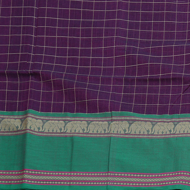 Hayagrivas Handloom Pure Cotton Saree in Majestic Dark Purple BBD1248K7-3