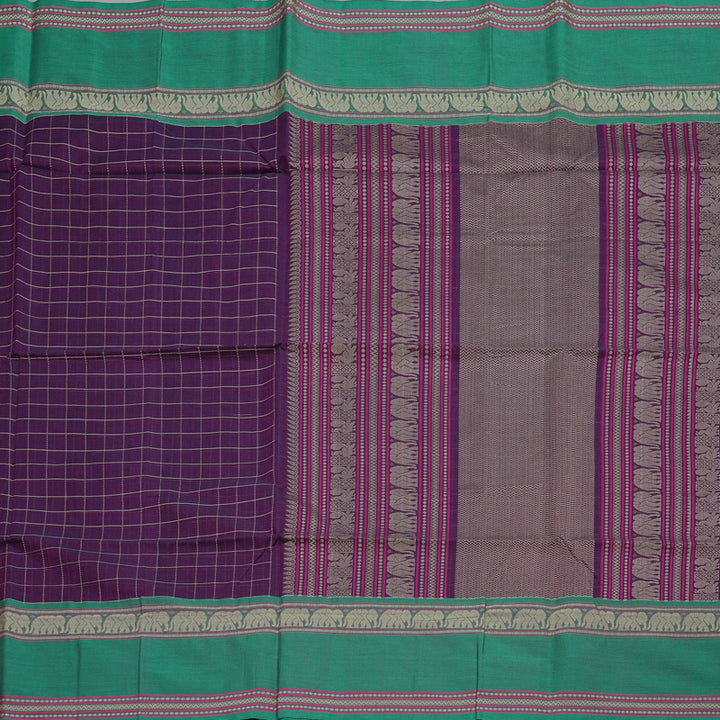 Hayagrivas Handloom Pure Cotton Saree in Majestic Dark Purple BBD1248K7-3