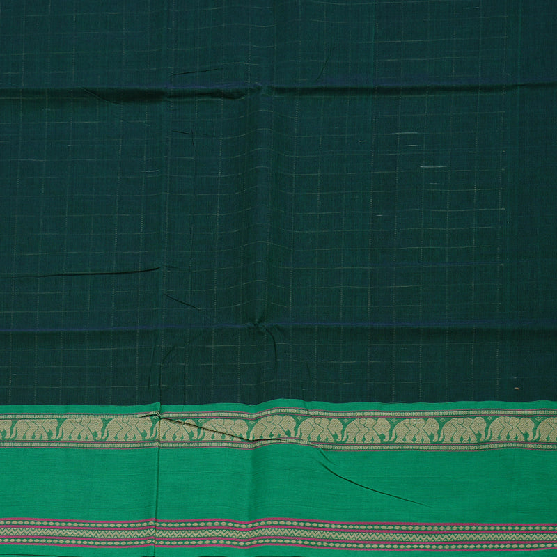 Hayagrivas Handloom Pure Cotton Saree in Bold Bottle Green BBD1248K7-5