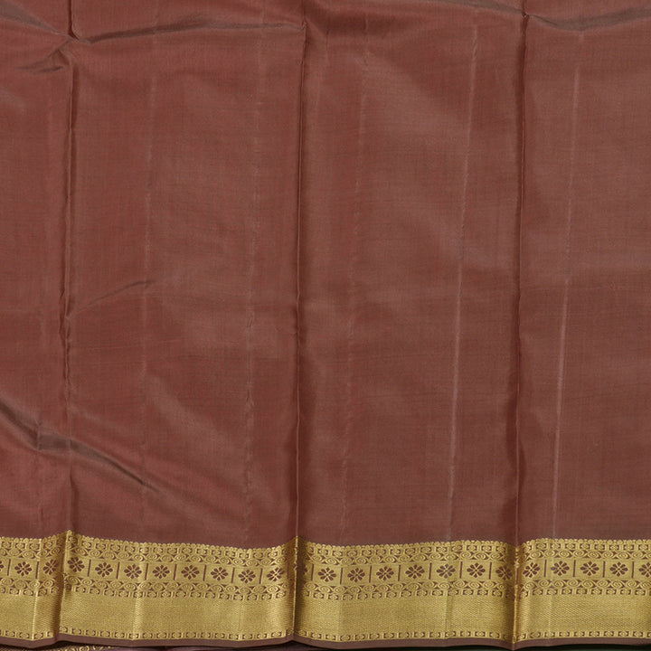 Hayagrivas Peach Pink Handloom Kanjivaram Silk Saree with Rosewood Pink Border BBD1257K2-1