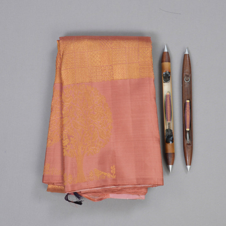 Hayagrivas Chocolate Brown Handloom Kanjivaram Silk Saree BBD1261K3-1