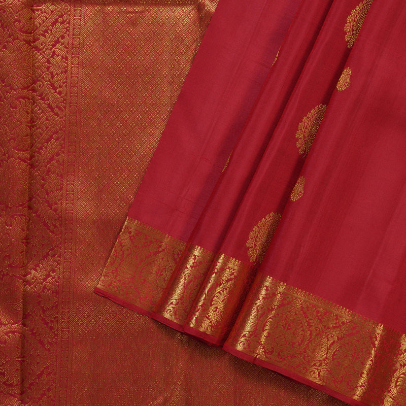 Hayagrivas Gorgeous Maroon Red Handloom Kanjivaram Silk Saree BBD1262K2-1