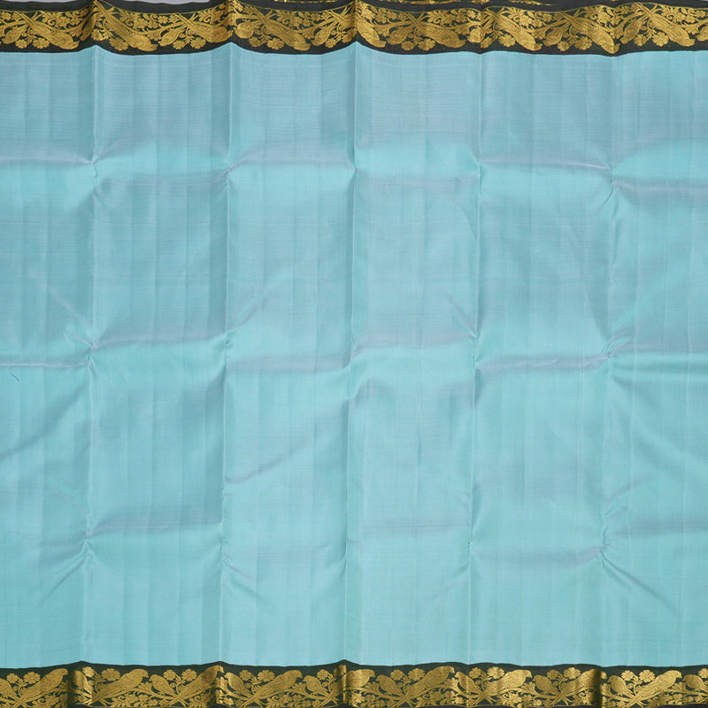 Hayagrivas Pastel Blue Handloom Kanjivaram Silk Saree with Bottle Green Border BBD1262K3-1