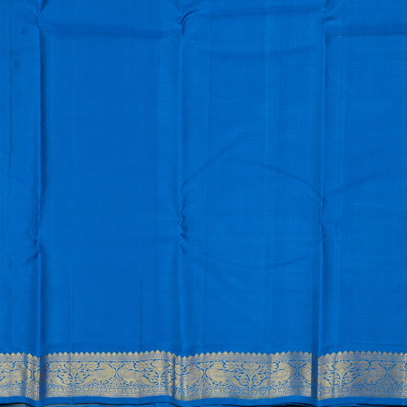 Hayagrivas Lemon Yellow Handloom Kanjivaram Silk Saree with Sky Blue Border BBD1266K1-5