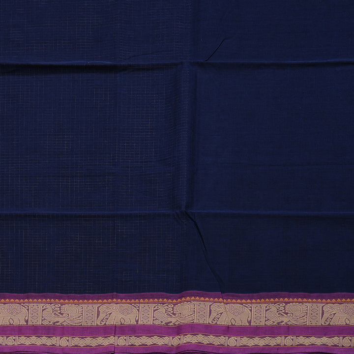 Hayagrivas Handloom Pure Cotton Saree in Intense Dark Blue BBD1269K12-3