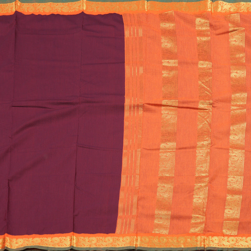 Hayagrivas Ten Yards Semi Silk Saree in Regal Maroon BBD1271K17-4