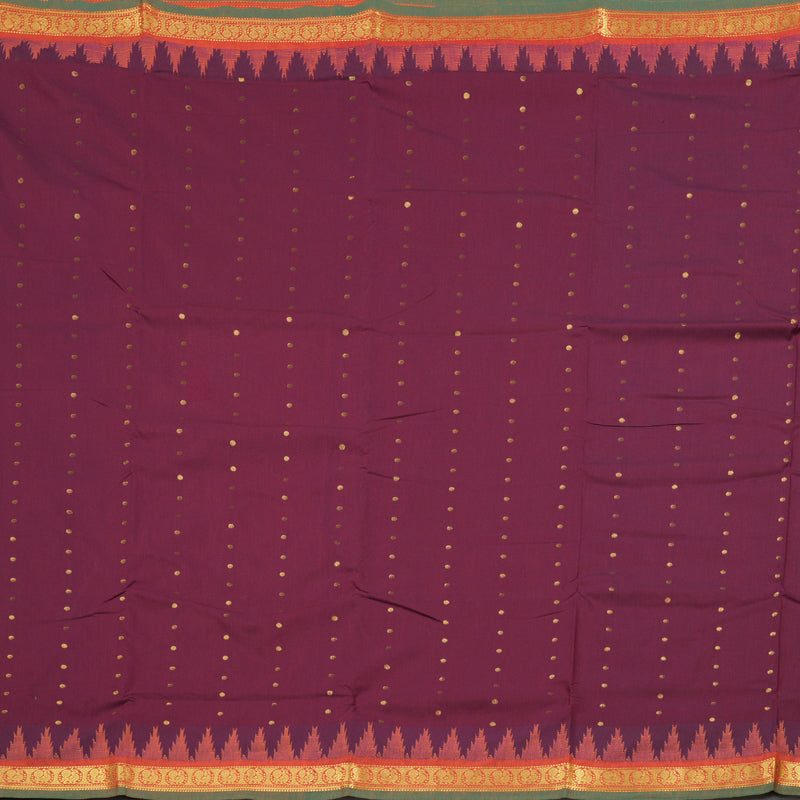 Hayagrivas Ten Yards Semi Silk Saree In Mystical Dark Maroon BBD1271K24-3