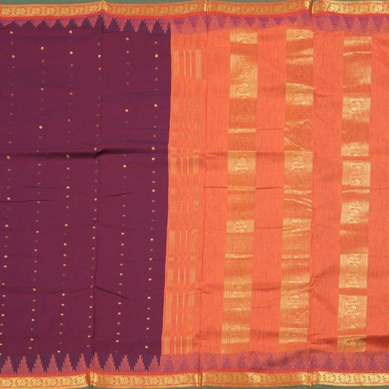 Hayagrivas Ten Yards Semi Silk Saree In Mystical Dark Maroon BBD1271K24-3