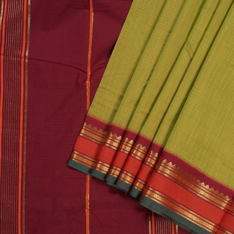 Hayagrivas Ten Yards Semi Silk Saree BBD1271K9-1