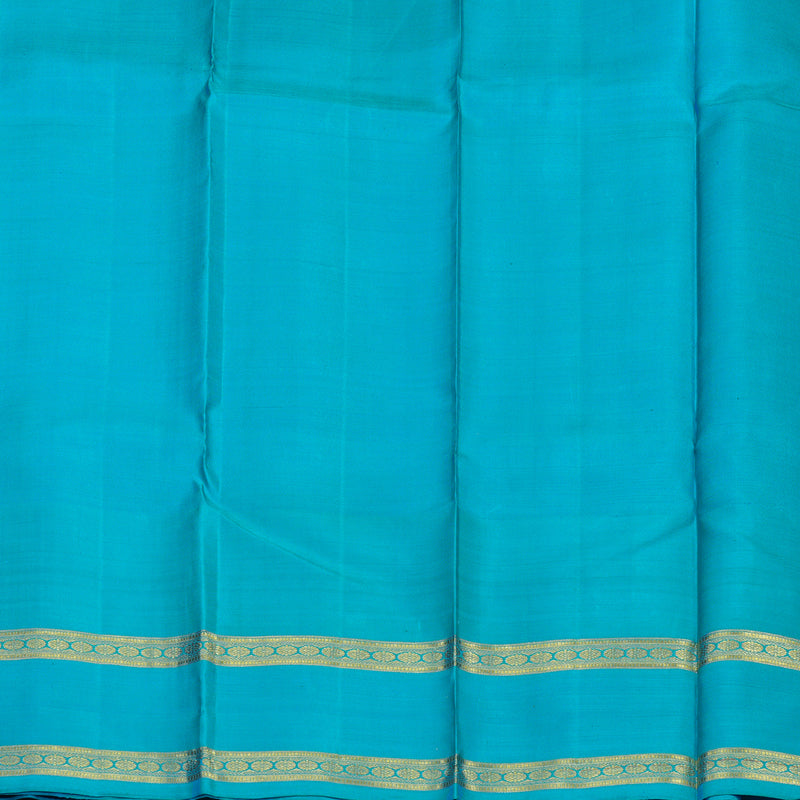 Hayagrivas Handloom Pink Kanjivaram Silk Saree with Aqua Blue Border BBD1273K1-5
