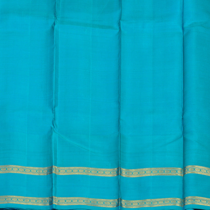 Hayagrivas Handloom Pink Kanjivaram Silk Saree with Aqua Blue Border BBD1273K1-5