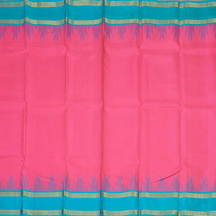 Hayagrivas Handloom Pink Kanjivaram Silk Saree with Aqua Blue Border BBD1273K1-5
