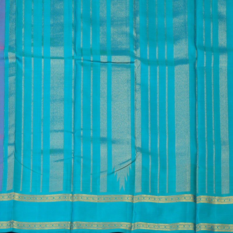 Hayagrivas Handloom Pink Kanjivaram Silk Saree with Aqua Blue Border BBD1273K1-5